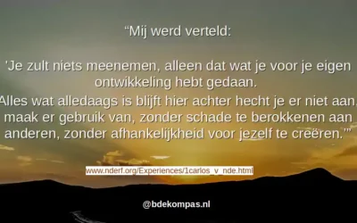 Het enige dat je meeneemt is …